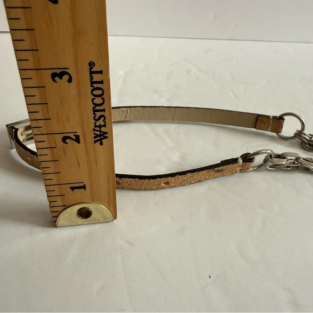 Elegant Tan and Silver Chain Belt